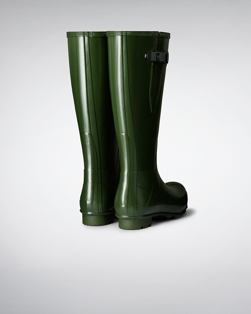 Mens Hunter Tall Rain Boots Green - Norris Field Side Adjustable - 2795046-NA